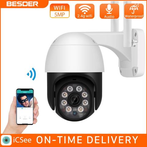 BESDER-cámara IP inalámbrica PTZ de 5MP para exteriores, sistema de seguridad CCTV con detección de Audio humano, visión nocturna a Color, P2P ► Foto 1/6