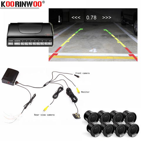 Sensores de aparcamiento para coche Koorinwoo, sistema de vídeo de 8 radares, sistema de aparcamiento automático, alarma BIBI, alarma de sonido, asistencia de estacionamiento, parktronic ► Foto 1/6