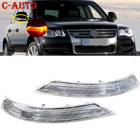 Coche espejo retrovisor lateral luz LED de intermitente lámpara ámbar izquierda/derecha para VW Touareg 2007, 2008, 2009-2011 7L6949101C 7L6949102C ► Foto 1/6