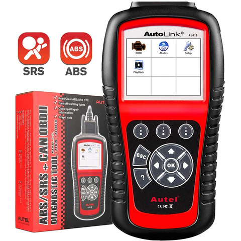 Autel-herramienta de diagnóstico automotriz Autolink AL619, autoescáner OBD2, lector de códigos ABS SRS, luz de motor de apagado OBD2, actualización gratuita pk ELM327 ► Foto 1/6