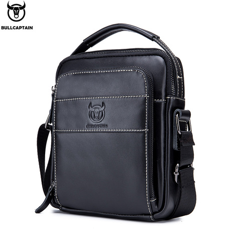 BULLCAPTAIN-bandolera con cremallera de cuero para hombre, bolso de hombro de estilo retro, a la moda, bolso bonito e informal, 2022 ► Foto 1/6