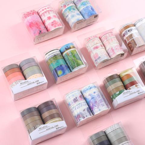 JIANWU 7 Uds o 10 uds/set lindo color básico álbum de recortes de cinta adhesiva Washi DIY cinta adhesiva de la escuela papelería suministros para diario ► Foto 1/6