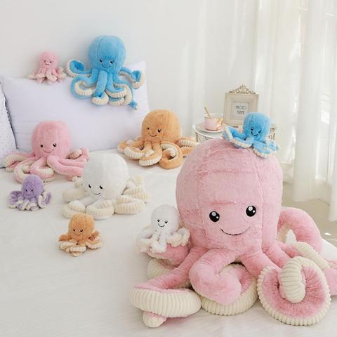 Cojín con forma de pulpo para niños, colgante, cojín de peluche suave, sofá de mar, decoración del hogar, Animal creativo, muñeca, regalos para bebé ► Foto 1/6