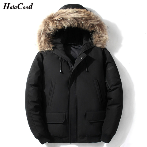 HALACOOD calidad de marca de los hombres de talla grande 4XL pato blanco gruesa chaqueta hombres chaqueta abrigo nieve Parkas hombre ropa de abrigo ropa de invierno ► Foto 1/6