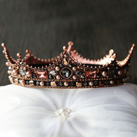 FORSEVEN-joyería nupcial para el cabello para mujer, Tiaras con perlas de cristal, circulares, diadema, accesorios para el cabello de boda JL ► Foto 1/6