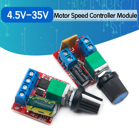 Módulo DC-DC regulador de velocidad, interruptor de placa ajustable de 12V y 24V, 4,5 V-35V, 5A, 90W, PWM, controlador de velocidad del Motor de CC ► Foto 1/6