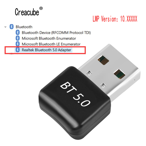 Creacube-Adaptador inalámbrico USB Bluetooth 5,0, Dongle, receptor de música, transmisor, para PC, Win 7, 8, 10 ► Foto 1/6