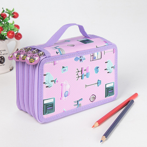 Estuche escolar Kawaii para lápices, estuche de lápices con 36/48/72 agujeros, estuche de bolígrafo para niños, bolsa de almacenamiento de cartuchos grande, Kit de papelería ► Foto 1/6