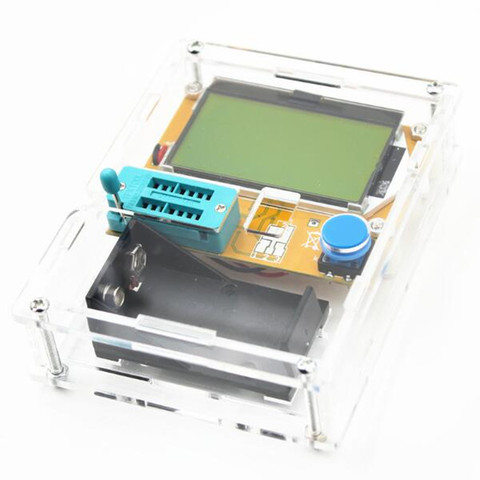 Libre Registro de envío LCD multímetro LCR-T4 medidor ESR mega328 transistor tester para DIY Electronic kit con caja de acrílico ► Foto 1/6