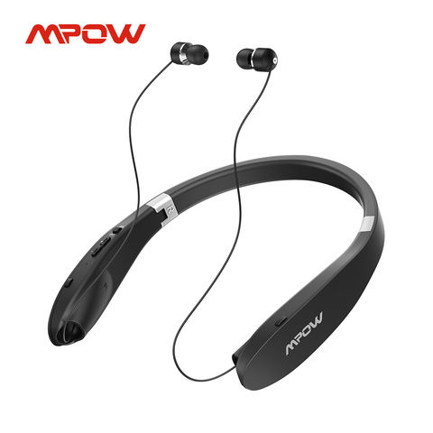 Mpow-auriculares inalámbricos Wings plegables con Bluetooth, dispositivo de audio con banda para el cuello, cVc6.0, cancelación de ruido, micrófono, llamada, vibración, bolsa de transporte ► Foto 1/6