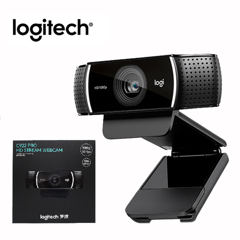 Logitech-cámara web C922 Pro HD, 1080P, enfoque automático, micrófono incorporado, Stream HD, cámara de anclaje con trípode ► Foto 1/6