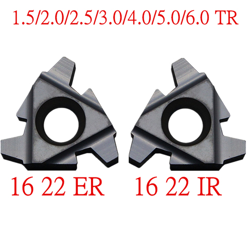 10 Uds 16ER 16IR 22ER 22IR/1,5/2,0/2,5/3,0/4/5/6/4/0/5, 0/6, 0TR plaquitas de rosca de carburo de tungsteno insertos de torno Trapen herramienta ► Foto 1/1