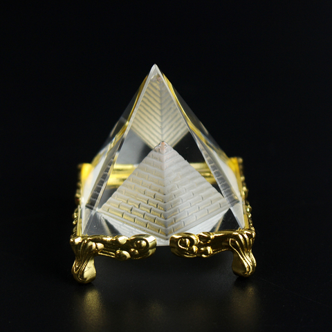 Magia de sanación energética Mini Fengshui Egipto, cristal claro ornamento de pirámide en miniatura de la habitación Decoración ► Foto 1/6