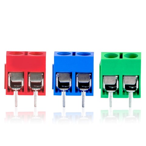 Conector de KF301-5.0-2P de tornillo, 20 unidades/lote, paso de 5,0mm, Pin recto, 2P, azul, verde, rojo, envío gratis ► Foto 1/5