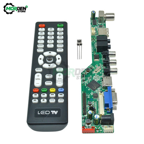 Fuente de alimentación de 12V CC, placa base de TV de Resolución de placa controladora LCD Universal, VGA/HDMI/AV/TV/USB, placa controladora de interfaz HDMI ► Foto 1/6