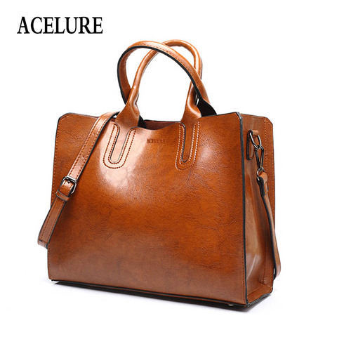 ACELURE-Bolso grande de piel para mujer, bolsa informal para hombro ► Foto 1/6