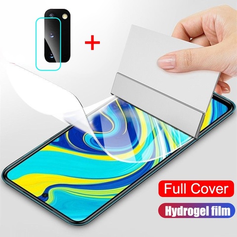 Protector de pantalla para Xiaomi Redmi 8 8A 7 7A 9 9A 9C película de hidrogel + película de lente, película protectora para Redmi Note 8T 9S 7 8 9 Pro ► Foto 1/6