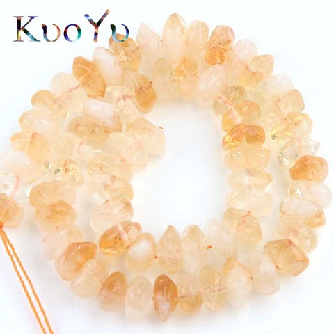 Cuentas espaciadoras sueltas irregulares para fabricación de joyas, cuarzo, piedra de cristal, color amarillo, rombo Natural, accesorios de pulsera DIY ► Foto 1/3