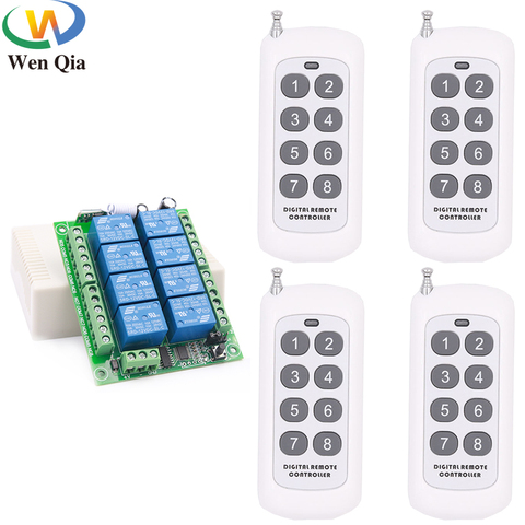 Transmisor de larga distancia para dormitorio, receptor de CC de 12V y 8 canales, interruptor de Control remoto inalámbrico RF de 433Mhz, lámpara de luz led ► Foto 1/6