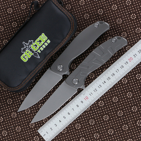 Hoja de mango de titanio verde Spino f95t D2, herramienta práctica de supervivencia para caza y acampada al aire libre, cuchillo de fruta EDC ► Foto 1/6