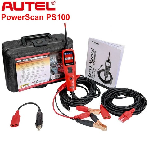 Autel-Herramienta de diagnóstico de coche, escáner OBD2 del sistema eléctrico PowerScan PS100, testeo de circuitos de automóviles, aviómetro, pruebas ► Foto 1/6