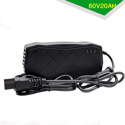 60V 20AH adaptador de fuente de alimentación eléctrico inteligente bicicleta de la motocicleta cargador de batería recargable cargador de batería de plomo y ácido DC 74V 3A nos enchufe de la UE ► Foto 1/6