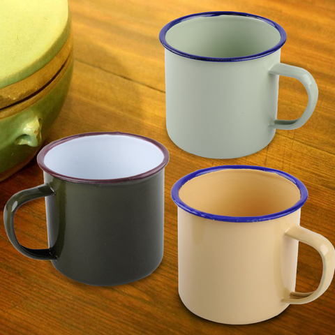 Taza de esmalte hecha a mano Estilo Vintage para beber café, oso, té, Camping, senderismo, 8cm ► Foto 1/4