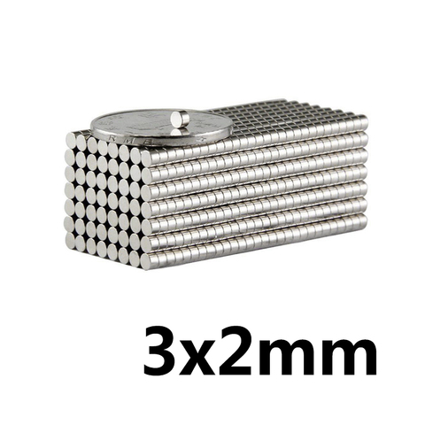 Imanes redondos pequeños de neodimio N35, imanes de disco de neodimio de 3x2mm, diámetro de búsqueda de 100-300 Uds. ► Foto 1/4