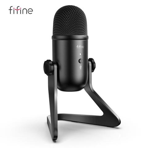 FIFINE micrófono USB para grabación/Streaming/Gaming, micrófono profesional para PC, salida de auriculares con micrófono y Control-K678 de volumen ► Foto 1/6