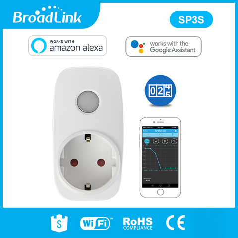 Controlador Broadlink SP3S UE/Contros inalámbrico inteligente enchufe WiFi enchufe de la fuente de alimentación 16A 3500w con medidor de energía IOS Android Control remoto ► Foto 1/6