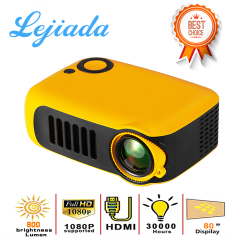 LEJIADA-miniproyector A2000, reproductor de vídeo Multimedia LED portátil para el hogar, altavoz incorporado, 320x240 píxeles, 800 lúmenes, nuevo ► Foto 1/6