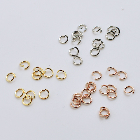 100 unids/lote 0.8x 4/0 8x 5/0 8x6mm de acero inoxidable anillos de salto abierto de oro rosa oro conectores de anillos partidos para la fabricación de la joyería DIY ► Foto 1/6