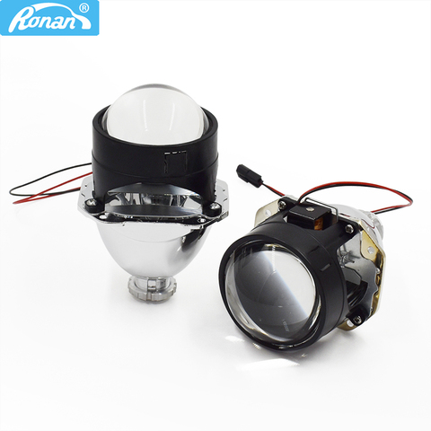 Ronan 2 uds LHD 2,5 pulgadas bi-xenón Ver 9,5 modelo de coche faro lente del proyector para H1 H4 H7 socket coche actualización ► Foto 1/6