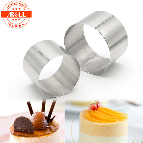 Mini molde para pastel de Mousse redondo pequeño, utensilios de cocina de acero inoxidable, herramientas de anillo de Metal para pastel, anillo de moda para Cocina ► Foto 1/6