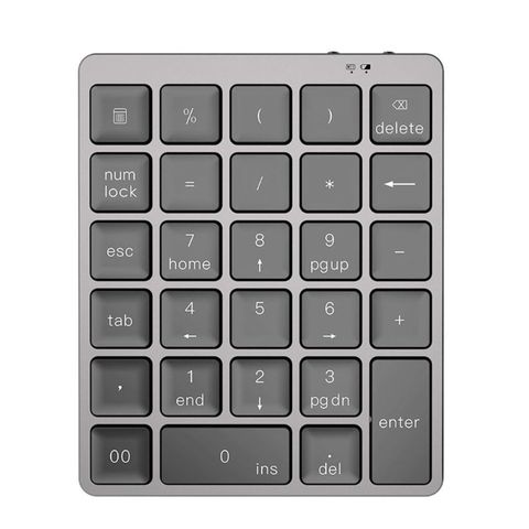 Teclado numérico inalámbrico Bluetooth, aleación de aluminio, 28 teclas, ultrafino, Mini, portátil, recargable, para oficina y hogar ► Foto 1/6