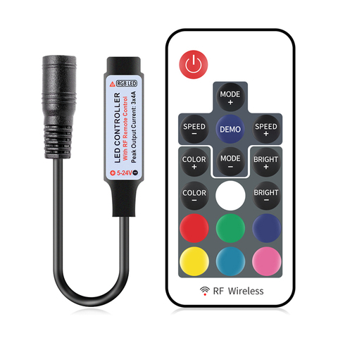 17 clave controlador remoto LED RF Mini Controlador LED atenuador inalámbrico remoto RGB para 2835 de 5050 Luz de tira de RGB ► Foto 1/6