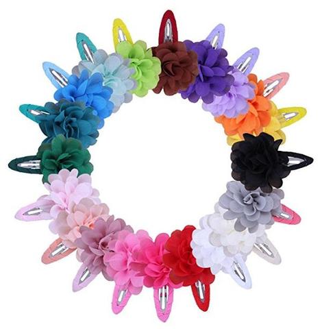 Mini pinzas de pelo de flores de gasa para niña, horquillas para pelo de niña, accesorios para el cabello, 22 colores ► Foto 1/6