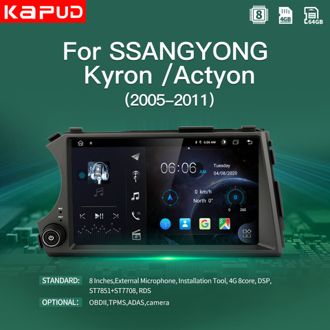 Kapud Octa-Core Android 10,0 coche Radio Video 8 