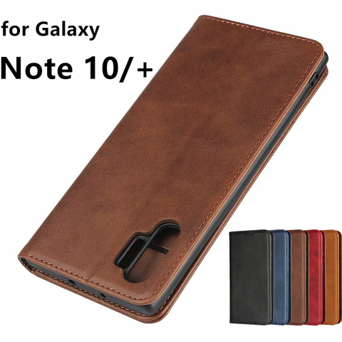 Funda de cuero con tapa para Samsung Galaxy Note 10, Note 10 Plus, 5G, tarjetero, funda magnética de atracción ► Foto 1/6