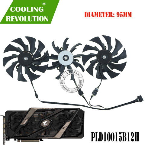 PLD10015B12H DC12V ventilador para tarjeta gráfica para Gigabyte 2 AORUS GeForce RTX 2060 SUPER RTX 2070 SUPER RTX 2080 SUPER RTX 2080Ti XTREME ► Foto 1/5