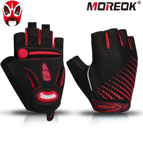 MOREOK-guantes de Ciclismo de Gel a prueba de golpes para hombre y mujer, Guantes de bicicleta de carretera, transpirables, duraderos, antideslizantes, guante de ciclismo ► Foto 1/6