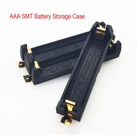 1/2 ranura AAA soporte de batería SMD SMT caja de batería con broches de bronce DIY batería de litio caja de resorte ► Foto 1/4