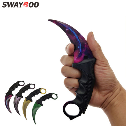 Swayboo juego CSGO de acero inoxidable aburrido hoja Counter Strike cuchillo Karambit arreglado hoja entrenamiento seguro cuchillo para el entrenador ► Foto 1/6