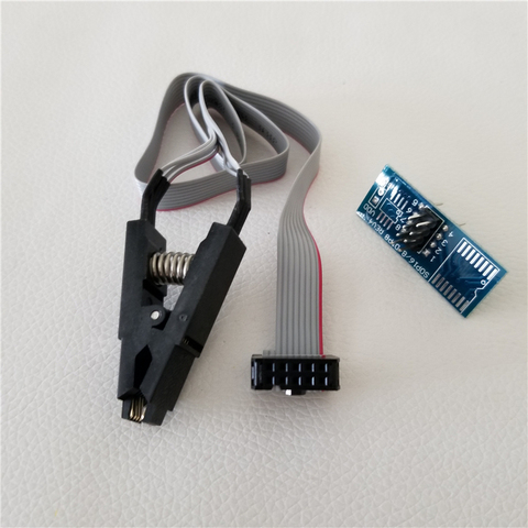 DASH test Programmer EEprom IC abrazadera SOIC8 SOIC 8 SOP8 SOP Clip de Cable y adaptador para 24 93 25 26 Chip, serie ► Foto 1/4