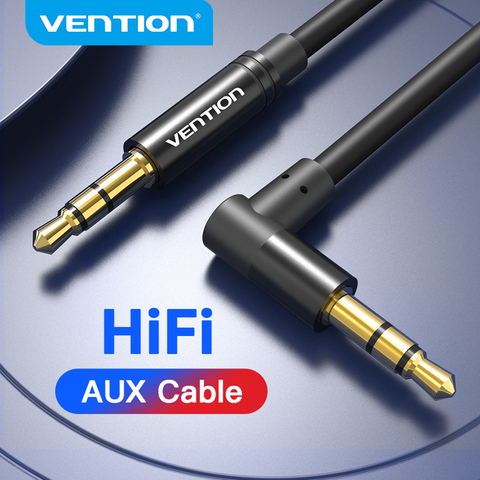 Vention Cable Aux Cable de Audio Jack de 3,5mm 90 grados de ángulo recto 3,5 AUX Cable de coche iphoneheadphone mejor altavoz MP3/4 aux cable ► Foto 1/6