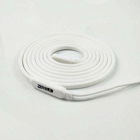 Cable calentador de goma de silicona, impermeable, blanco, para tubería de drenaje, 220V, 1-15 metros, 40W por metro ► Foto 1/3