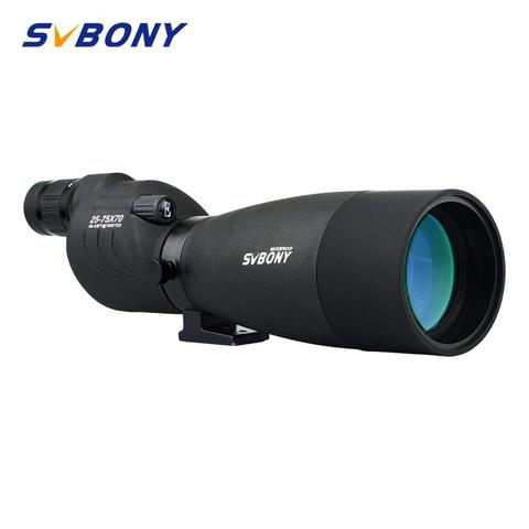 SVBONY SV17 180 De recta telescopio 25-75x70mm Zoom telescopio impermeable no trípode para Birdwatching tiro F9326A ► Foto 1/6