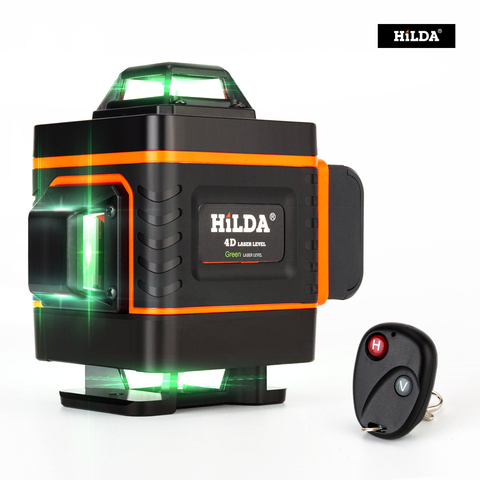 HILDA 16 líneas 4D láser nivel Cruz Línea Verde láser nivel autonivelante láser de nivel multiuso medida horizontal vertical ► Foto 1/6