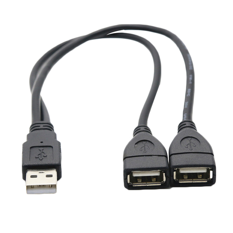 Cable de extensión USB2.0 2 en 1, Cable de datos USB macho a hembra, adaptador de línea de carga, disco duro, Cable de conexión de tarjeta de red, 30cm ► Foto 1/5