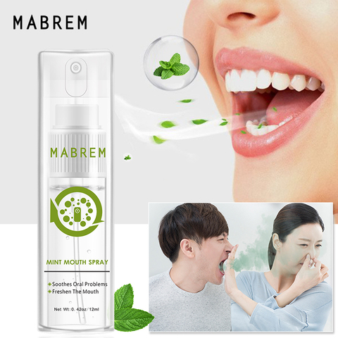 MABREM-ambientador con pulverizador para la boca, espray Oral de hierbas, respiración fresca, elimina el humo, tratamiento de respiración, pequeño y portátil ► Foto 1/6